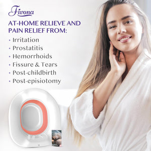 Fivona Sitz Bath for Toilet Seat Postpartum and Hemorrhoids Care - Yoni Steam Seat - Foldable Basin for Epsom Salt Soak - Portable Bidet BPA Free Temperature Resistant - Universal Fit - Pink