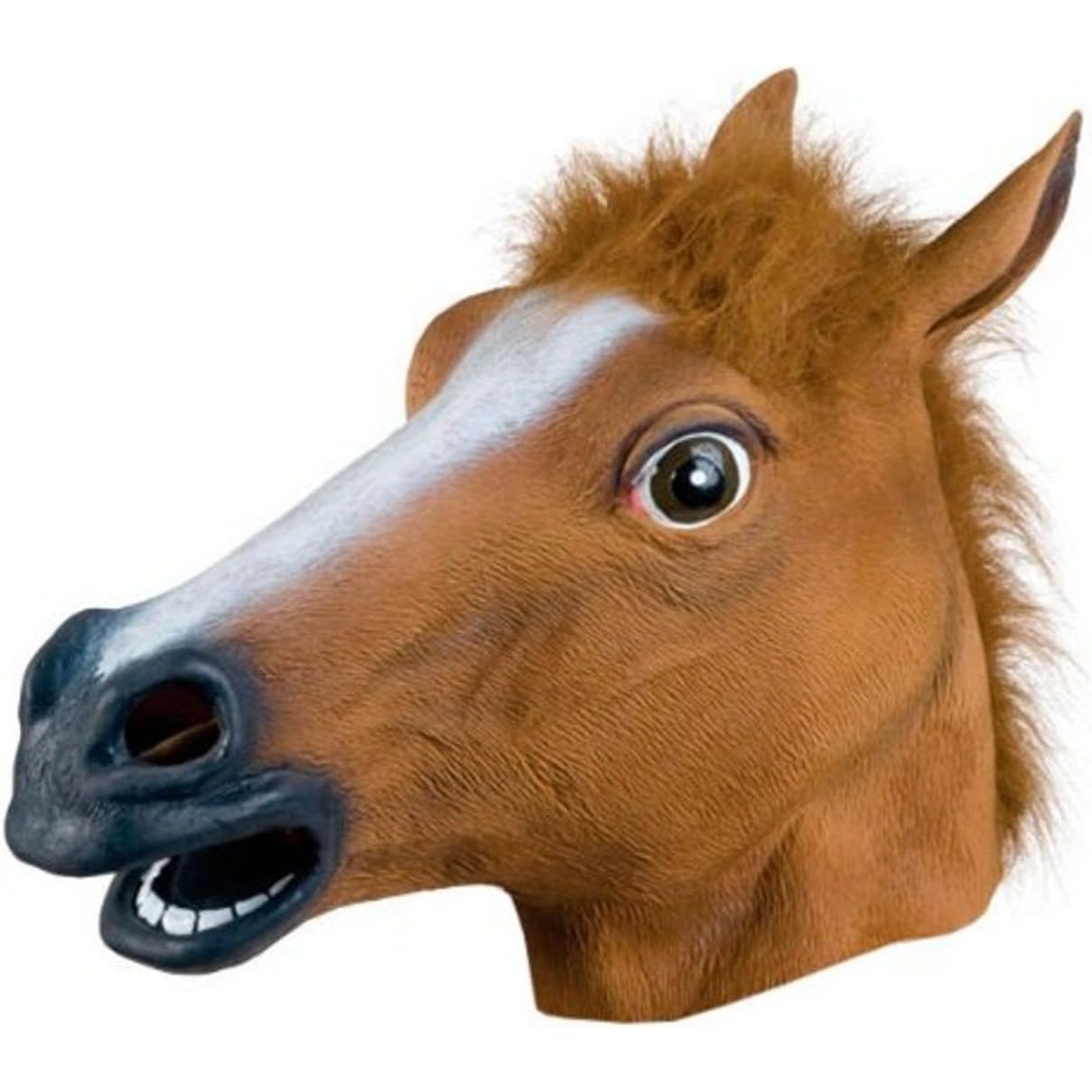 Kingmys KINGMYS Latex Horse Head Mask (Brown Horse Mask)