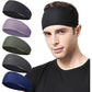 Mens Running Headband,5Pack,Mens Sweatband Sports Headband for Running,Cycling,Basketball,Yoga,Fitness Workout Stretchy Unisex Hairband