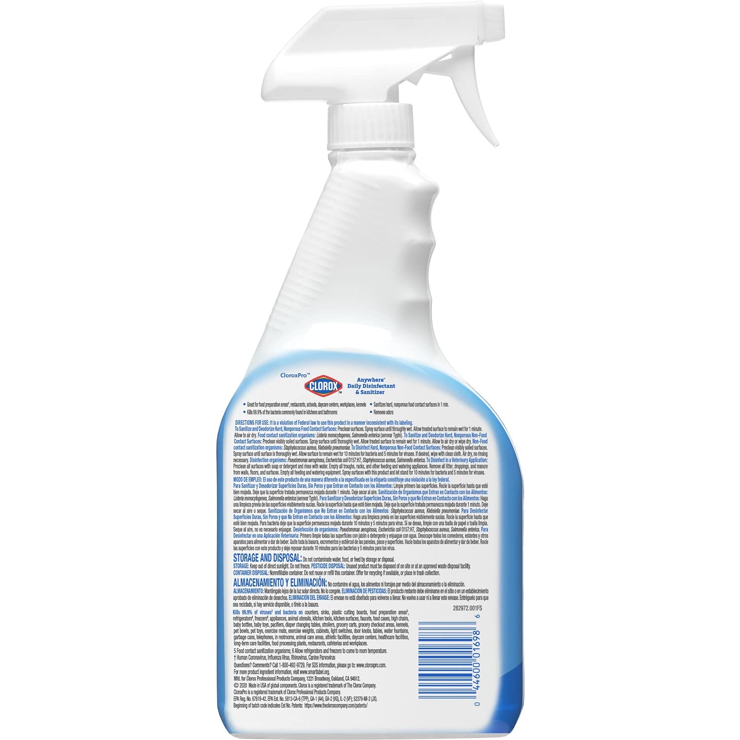 Buy now CloroxPro Anywhere Daily Disinfectant and Sanitizer, No-Rinse Food Contact Sanitizer, 32 Fluid Ounces, Pack of 12 at indiglob india