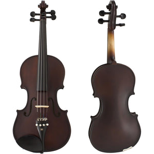 Cecilio 4/4 Full Size Violin - Hand-Carved Solid Spruce & Maple, Ebony Fingerboard, Deluxe Oblong Hard Case & Bow Included, Fiddle Set for Beginners Professionals