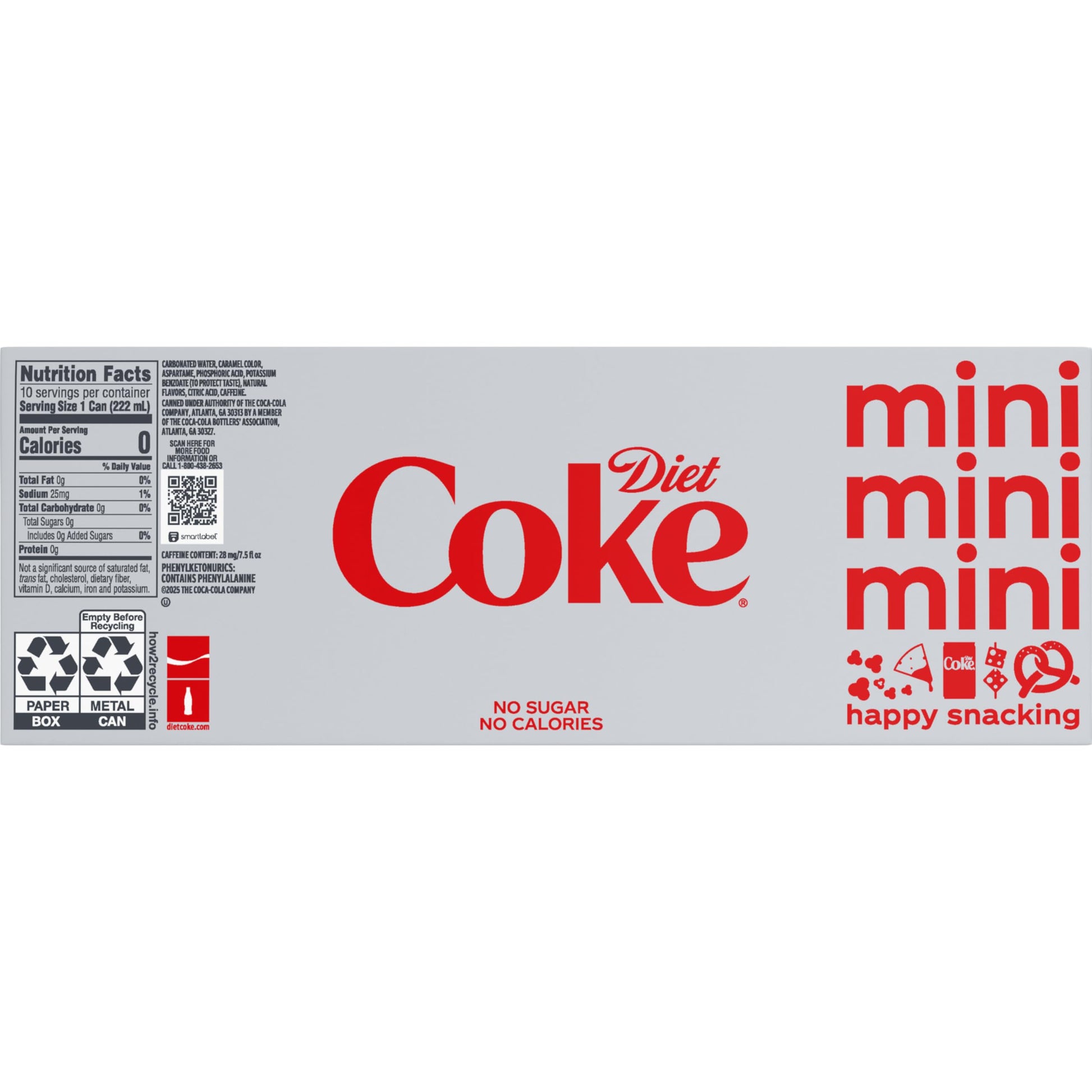 Buy now Diet Coke Soda Soft Drink Fridge Pack Mini Cans, 7.5 fl oz, 10 Pack at indiglob india