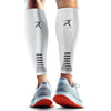 Rymora Calf Compression Sleeves Men Women - Leg Compression Sleeve Footless Socks - Shin Splint Relief Fitness Running - White