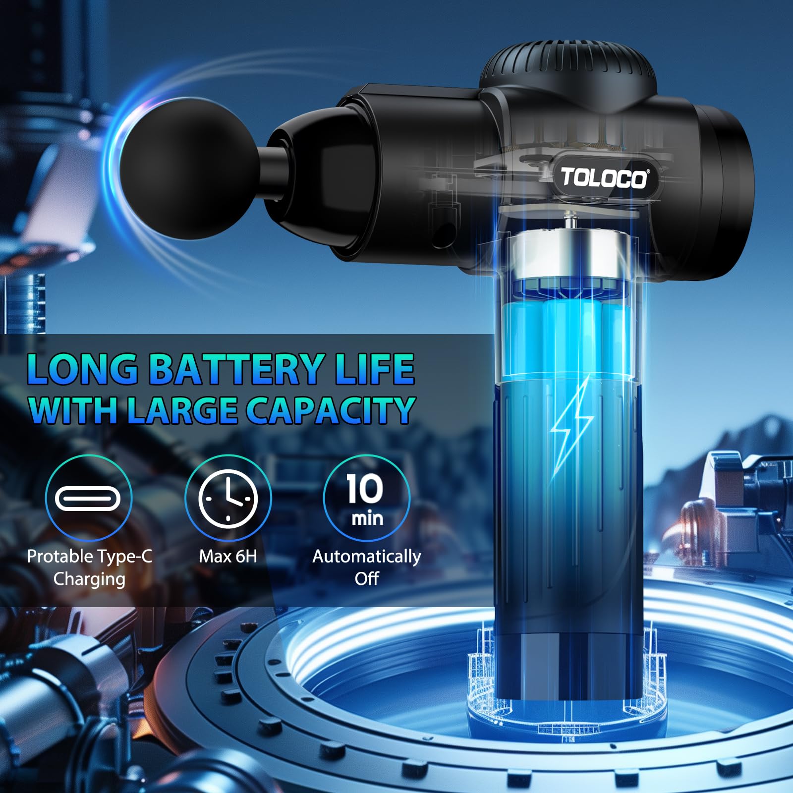 Buy now TOLOCO Massage Gun, Deep Tissue Back Massage for Athletes for Pain Relief, Percussion Massager with 10 Massages Heads & Silent Brushless Motor, Valentines Day Gifts for Him Her, Black at indiglob india