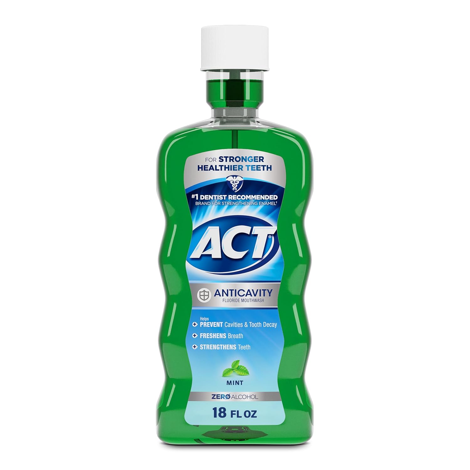 Buy now ACT Anticavity Zero Alcohol Fluoride Mouthwash 18 fl. oz., With Accurate Dosing Cup, Mint 18 Fl Oz (Pack of 1) at indiglob india