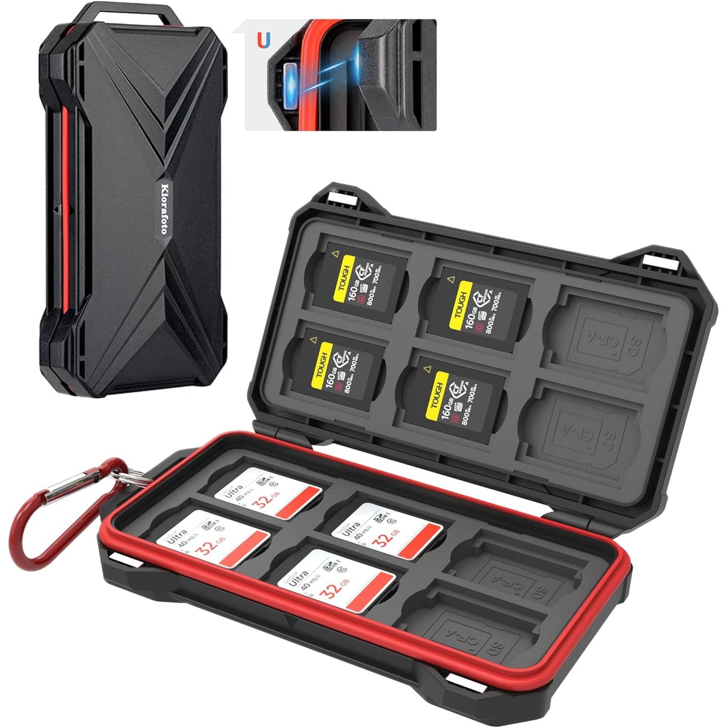 [12 SD + 12 CFexpress Type A] Magnetic Closure Memory Card Case Holder Organizer Protector Keeper for SD SDHC SDXC for Sony CEA-G80T CEA-G160T Alpha 1 A1 A7 IV A7M4 FX3 FX6 Camera Memory Card Storage