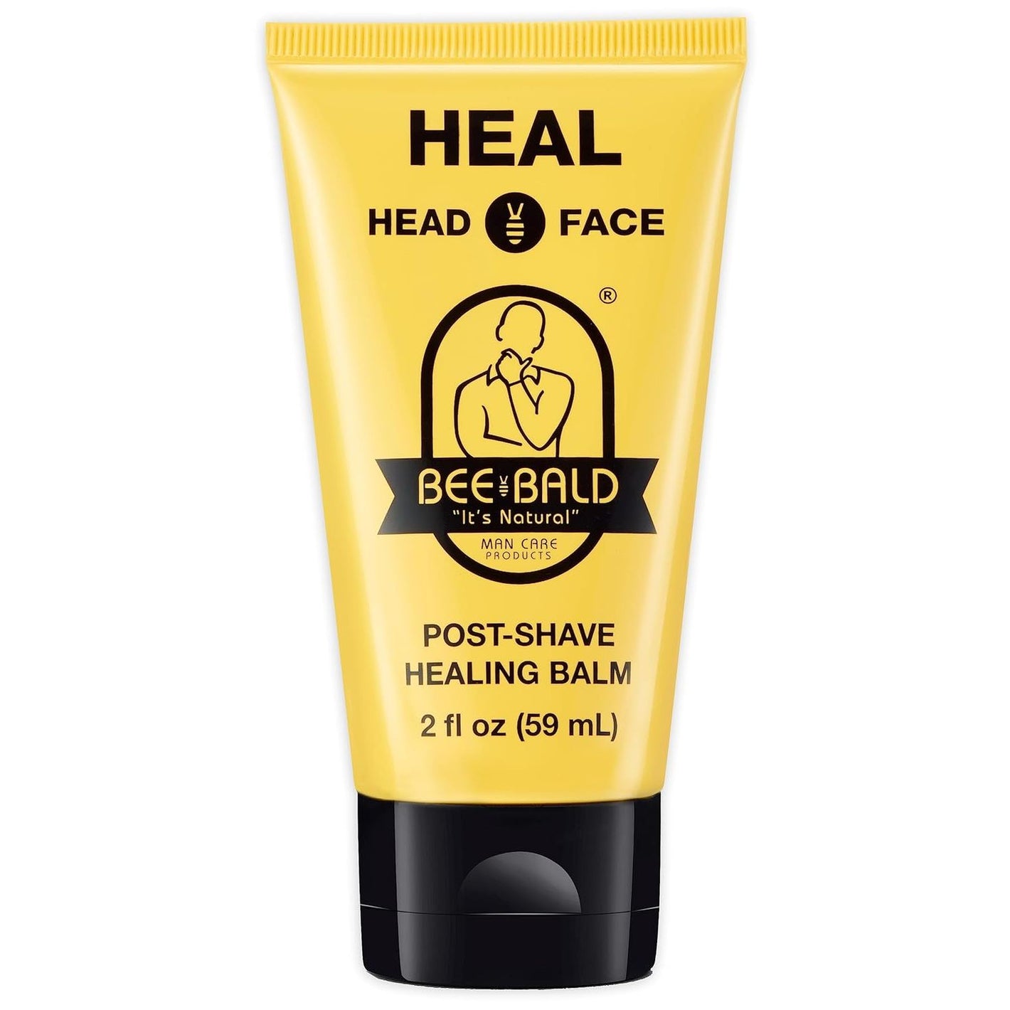 Bee Bald HEAL Aftershave for Men Healing Balm, Immediately Calms & Soothes Damaged Skin, Treats Bumps, Redness, Razor Burn & Other Shaving Irritations (2 Fl Oz)