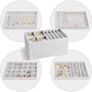 ProCase Stackable Jewelry Organizer Trays for Drawers, Jewelry Drawer Inserts Container Display Case Storage for Earring Necklace Rings Bracelet with Removable Dividers -Grey, 4 Layers