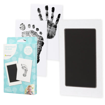 Buy now Pearhead Newborn Baby Handprint and Footprint Kit - No Mess Clean-Touch Ink Pad With Impression Cards, Safe for Skin, Perfect Keepsake for Family, Acid-Free, Black at indiglob india