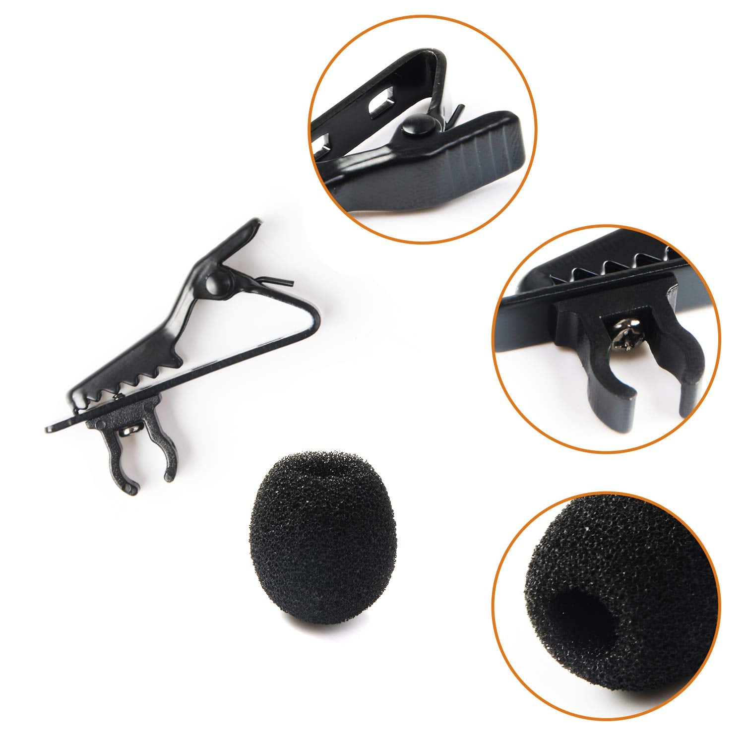 Buy now AUGSUN 18Pcs Lapel Microphone Clips Replacement Kit, 6Pcs Lavalier Mic Clips Metal Tie Clips Lavalier Microphone Clips, 6Pcs Windscreen Foam Cover and 6Pcs Plastic Wire Clips at indiglob india