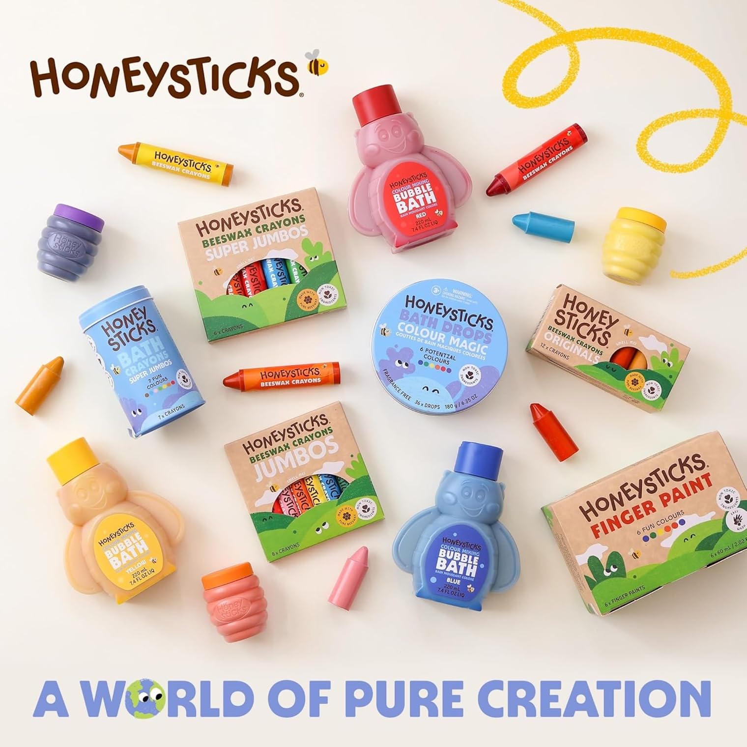 Buy now Honeysticks 100% Pure Beeswax Crayons (12 Pack) - Non Toxic Crayons for Toddlers 1-3, Safe for Baby from 1 Year Old Plus, Handmade with Natural Beeswax and Food-Grade Colors, Eco Friendly at indiglob india