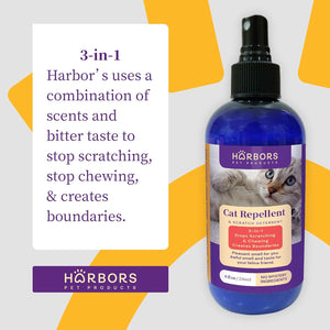 Harbors Cat Scratch and Chewing Deterrent Spray - 8 oz / 236 ml | Formulated with Essential Oils | 100% Satisfied or Return