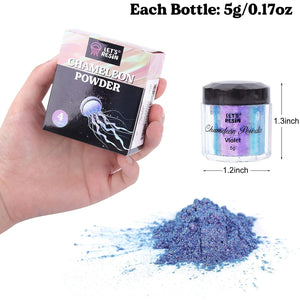 LET'S RESIN Chameleon Powder, Chameleon Mica Powder for Epoxy Resin, Pearl Pigment Powder for Painting,Soap Making, Bath Bombs, Candle Making,Slime