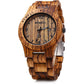 BEWELL ZS-W086B Wooden Watch Men Gifts Handmade Date Display Quartz Movement Analog Lightweight Wood Wrist Watches
