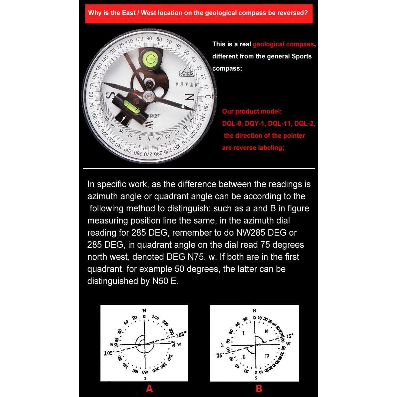 Buy now XGeology Geological Compass DQL-8 at indiglob india