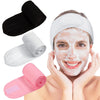 Whaline 3Pcs Spa Facial Headband Make Up Wrap Head Terry Cloth Headband Adjustable Washable Towel for Face Washing Shower Skincare Facial Treatment Sport Fits Makeup (White, Black, Gray) - White, Black, Pink