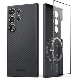 Thinborne Compatible with Samsung Galaxy S24 Ultra Case, [Made of 600D Aramid Fiber] [Magnetic Charging] [Thin & Lightweight] [ Slim Minimalist Style with Carbon Fiber Textures]