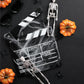 12"x11" Movie Film Clap Board Wooden Movie Clapboard Film Clapper Board (Black)