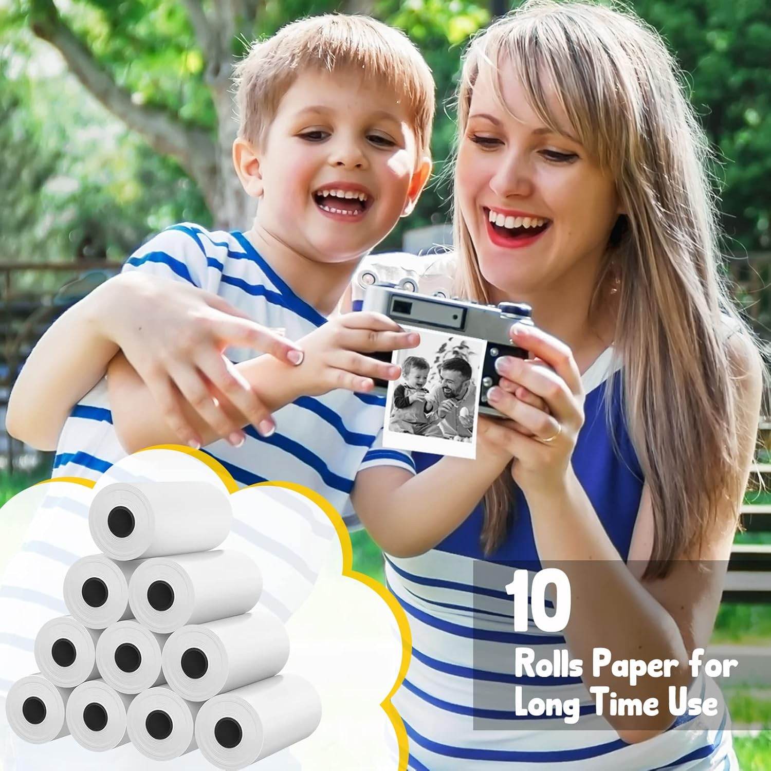 10 Rolls Kids Print Camera Paper Refill, for Most Kids Print Camera Masterbee/ESOXOFFORE/VTech KidiZoom/Dragon Touch Instant Camera, 2.2” Wide BPA Free Thermal Paper for Kids Camera - My Store
