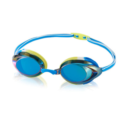 Buy now Speedo Unisex-child Swim Goggles Vanquisher 2.0 Junior Mirrored Blue Lime Cobalt Blue at indiglob india