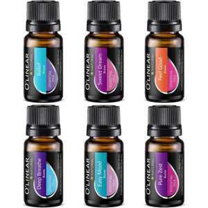 O'linear Essential Oils 6 Blends Set - Perfect for Humidifiers and Diffusers, Aromatherapy Diffuser Oils Scents, Essential Oil Kit for Home Use, Essential Oil Pack with Various Scents