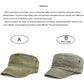 VOBOOM Washed Cotton Military Cadet Army Caps Unique Design Vintage Flat Top Hat
