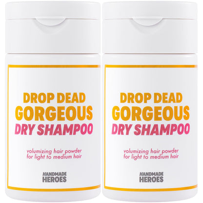 Handmade Heroes Non Aerosol Dry Shampoo Powder 1.8oz 100% Natural & Vegan Volumizing Powder For Dark Hair & Brunette Hair