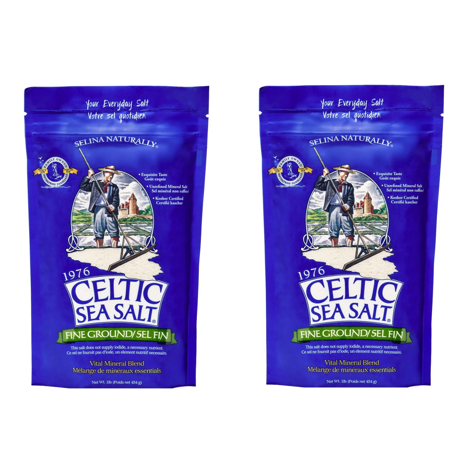 Buy now Celtic Sea Salt, Fine Ground Mineral Sea Salt, 1 lb Resealable Bag, Unrefined Hydration, Vital Minerals, Family Founded Since 1976 at indiglob india