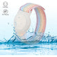 Kids Wristband Compatible with Apple AirTag, Protective Case for Air Tag GPS Tracker Holder with Nylon Bracelet, Adjustable Anti Lost Watch Band for Toddler Child Elder(Rainbow A)