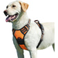 Eagloo Dog Harness for Large Dogs, No Pull Service Vest with Reflective Strips and Control Handle, Adjustable and Comfortable for Walking, No Choke Pet Harness with 2 Metal Rings, Orange, L