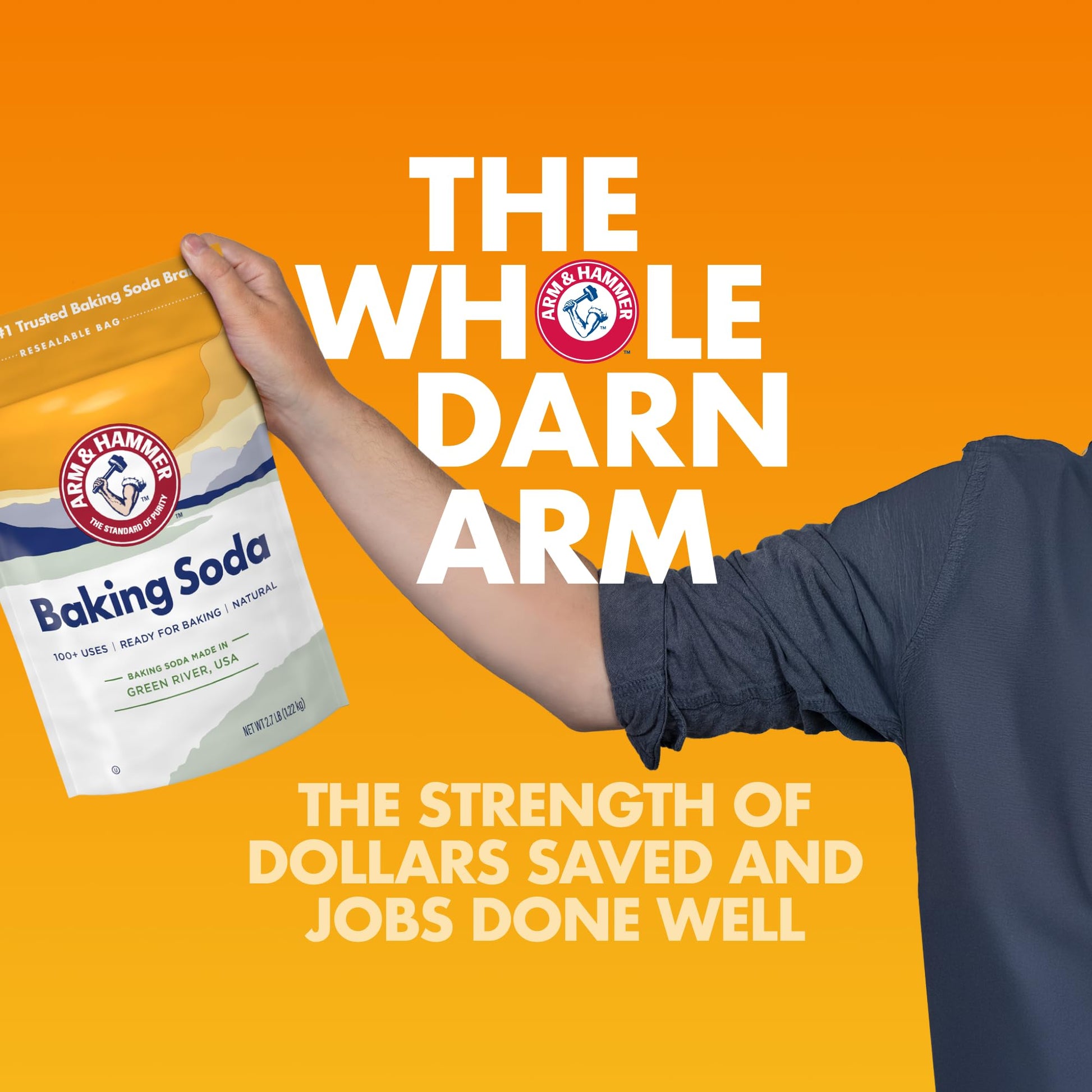 Buy now ARM & HAMMER Baking Soda Made in USA, Ideal for Baking, Pure & Natural, 2.7lb Bag at indiglob india
