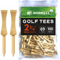 Step Down Golf Tees 2-1/8"or 2-3/4"or 3-1/4" 100 Pack Enduring Wooden Bamboo Golf Castle Tees