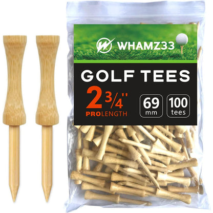 Step Down Golf Tees 2-1/8"or 2-3/4"or 3-1/4" 100 Pack Enduring Wooden Bamboo Golf Castle Tees