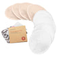 Organic Breast Pads - 14 Viscose Derived from Bamboo Washable Pads + Wash Bag, 3-Layers Breastfeeding Nipple Pad for Maternity, Reusable Nipplecovers for Breast Feeding(Pastel Touch Lite, L 4.8")