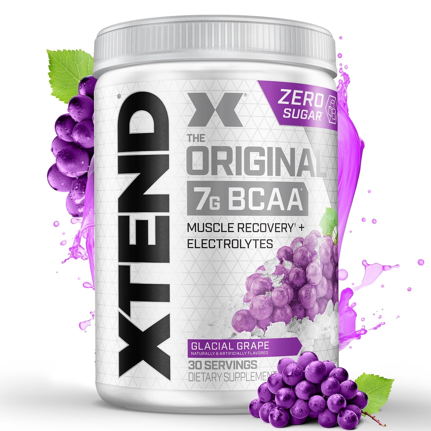 Buy now Xtend Original BCAA Powder 7g BCAA and 2.5g L-Glutamine, Sugar Free Post Workout Muscle Recovery Drink with Amino Acids for Men & Women, 30 Servings Glacial Grape 13.2 Ounce (Pack of 1) at indiglob india