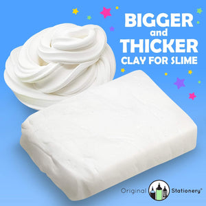 Original Stationery Soft Clay for Slime - 230 g (8.1 oz), White - Foam Clay Add-Ins & Modeling Compound - Stretchy Air-Dry Butter Texture - Compatible with Slime Activator & Glue
