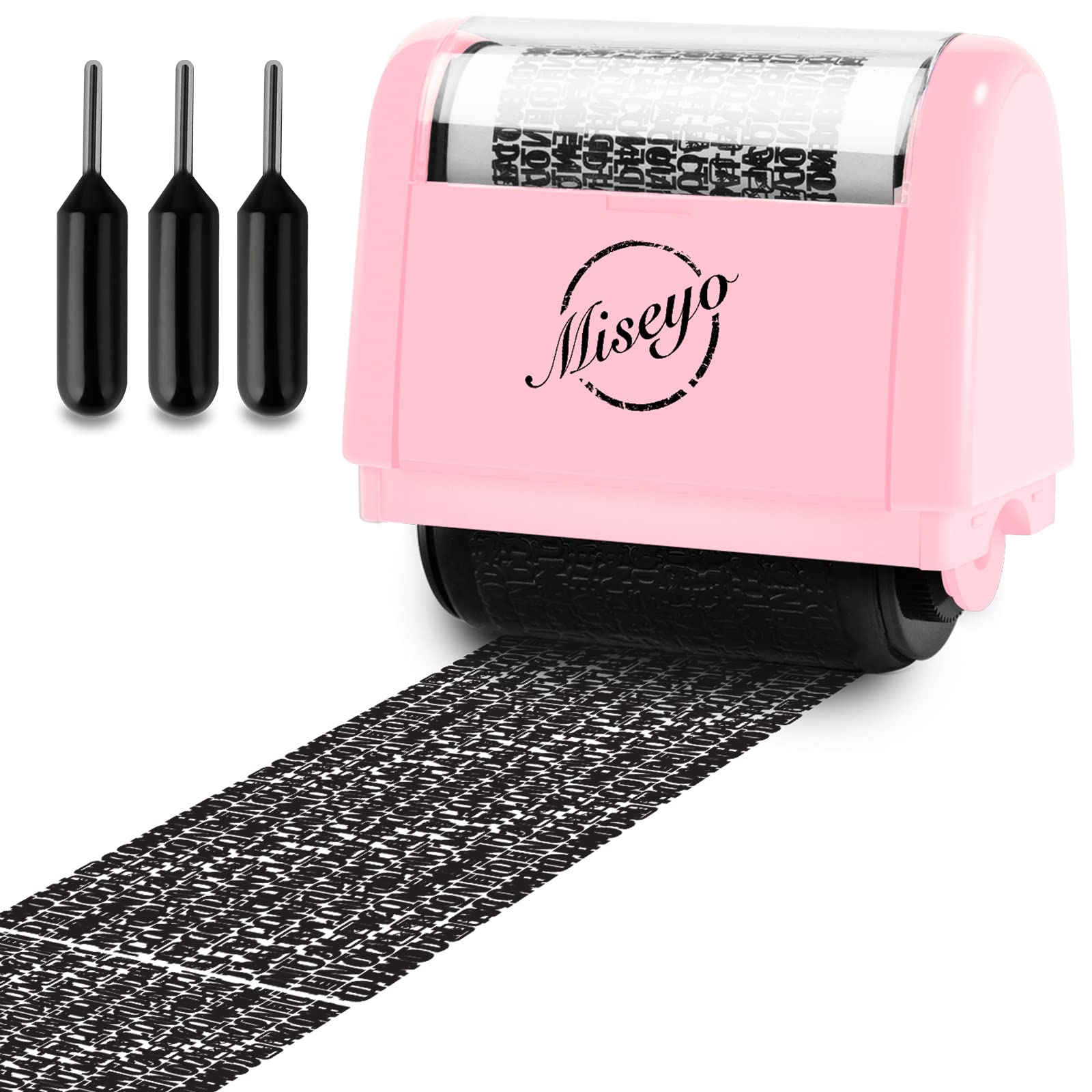 Buy now Miseyo Wide Identity Theft Protection Roller Stamp Set - Yellow (3 Refill Ink Included) at indiglob india