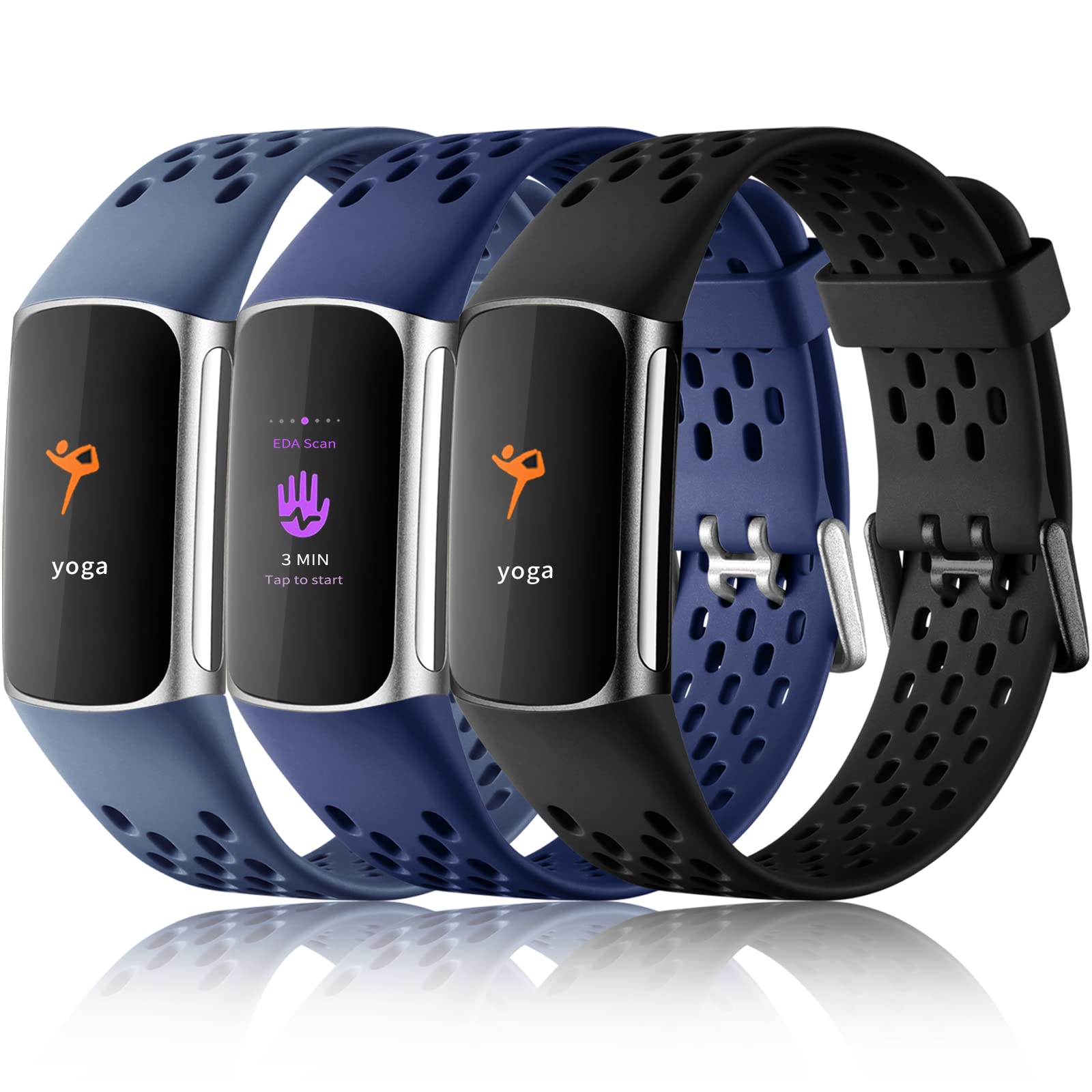 Buy now Maledan Compatible with Fitbit Charge 5/ Fitbit Charge 6 Bands Women Men, Breathable Sport Band Soft Waterproof Replacement Wristbands Strap for Fitbit Charge 5/ Charge 6 Advanced Fitness Tracker at indiglob india