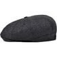 VOBOOM Men Wool Blend 8 Panel Newsboy Cap Herringbone Cabbie Flat Tweed Hat