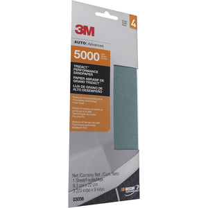 3M (3056) Trizact 3-2/3" x 9" 5000 Grit Performance Sandpaper