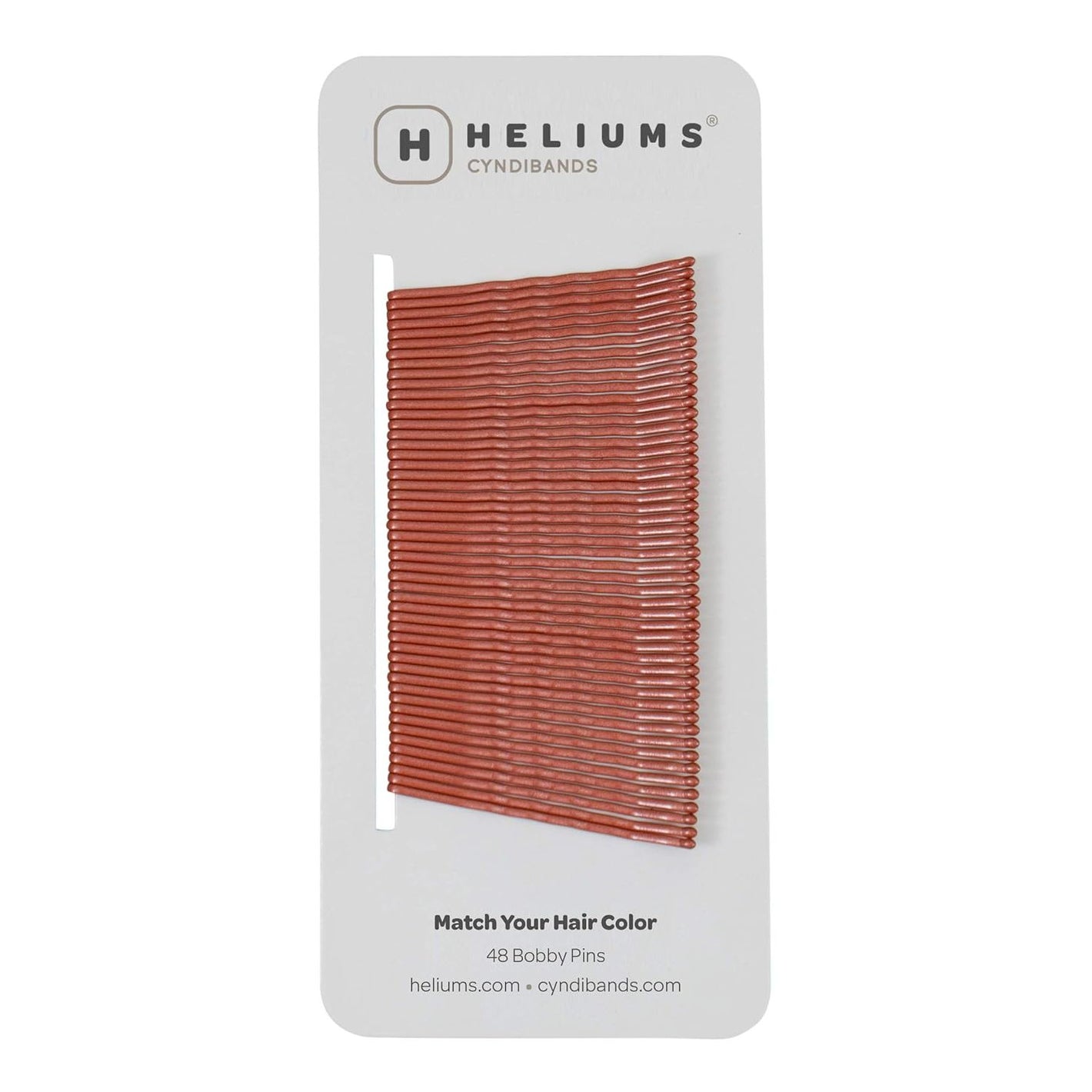 Heliums Bobby Pins - Auburn Red - 2 Inch Wavy Hair Pins, Color Matched for Redheads, 48 Count