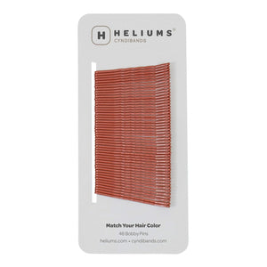 Heliums Bobby Pins - Auburn Red - 2 Inch Wavy Hair Pins, Color Matched for Redheads, 48 Count