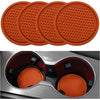 Car Cup Coaster, 4PCS Universal Non-Slip Cup Holders Embedded in Ornaments Coaster, Car Interior Accessories, Black - Orange