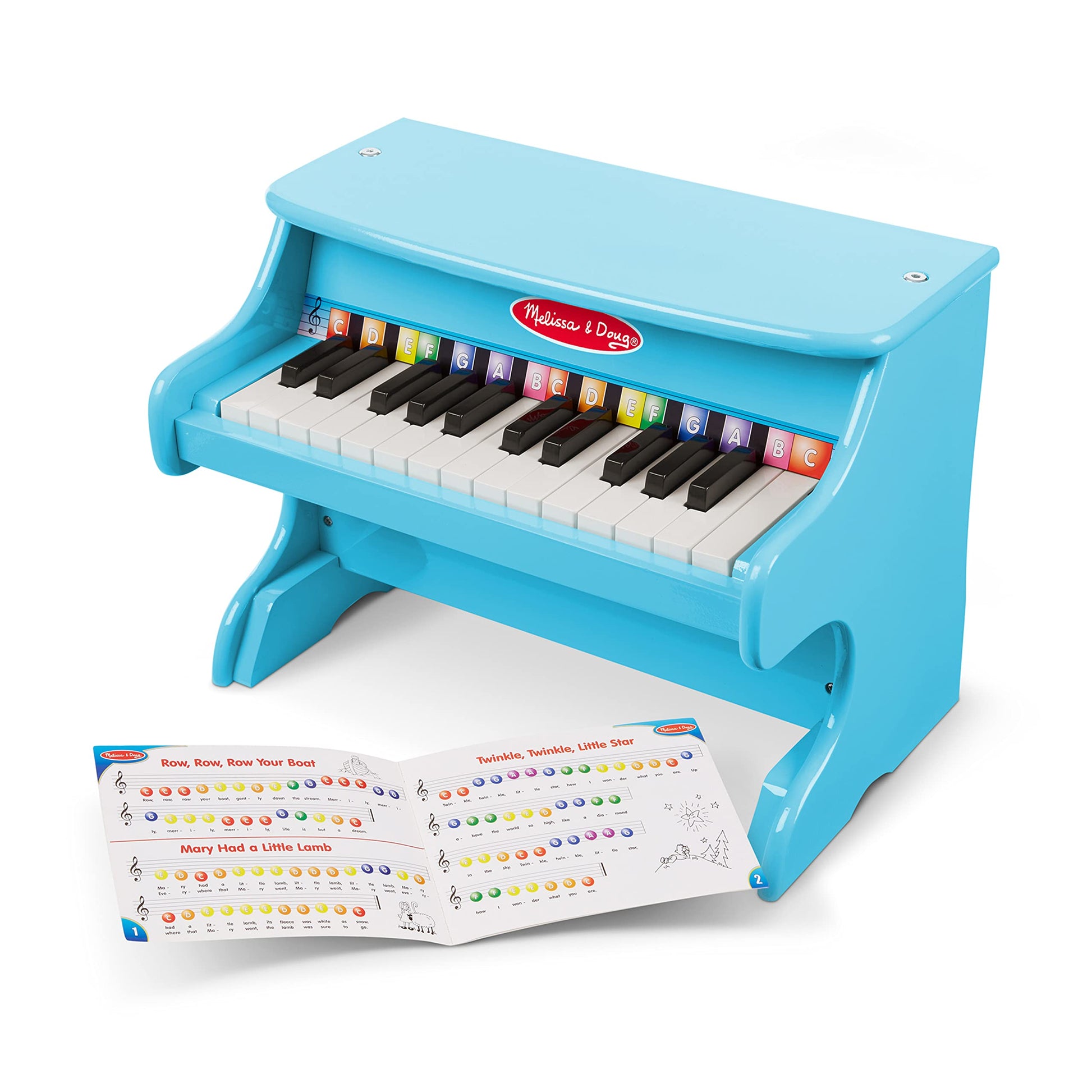 Buy now Melissa & Doug Learn-to-Play Piano with 25 Keys and Color-Coded Songbook - Blue at indiglob india