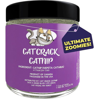 Cat Crack Catnip, Zoomie-Inducing Cat Nip Blend, North American Made & 100% Natural, Safe & Non-Addictive Catnip Treats Used to Supplement Cat Nip Toys, Spray, & Accessories (1 Cup)