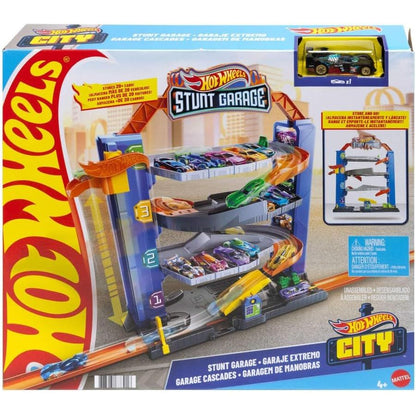 Hot Wheels City Stunt Garage Play Set Gift Idea for Ages 3 to 8 Years Elevator to Upper Levels Connects to Other Sets