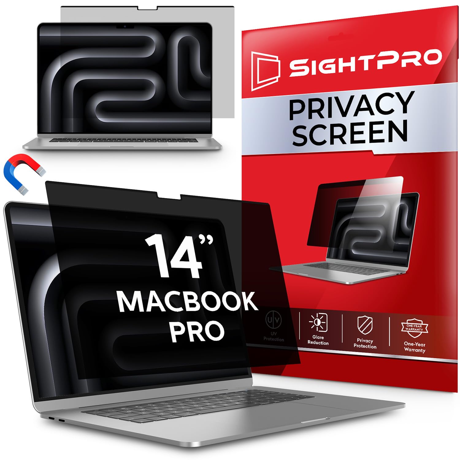 Buy now Magnetic Privacy Screen for MacBook Pro 16 Inch (2019, 2020) Removable Laptop Privacy Filter Shield and Protector at indiglob india