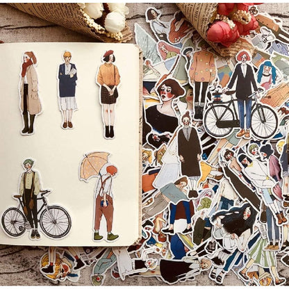 100 PCS Fashion Lovely Girls Stickers Waterproof Handbook DIY Craft Photo Album Scrapbook Journal Planner Motorcycle Car Laptop Luggage Water Bottle Paper Stickers