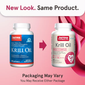 Jarrow Formulas Krill Oil - Phospholipid Omega-3 Complex with Astaxanthin - 60 Softgels - 30 Servings - Supports Lipid Management, Metabolism, Brain & Heart Health - EPA & DHA - Gluten Free - Non-GMO
