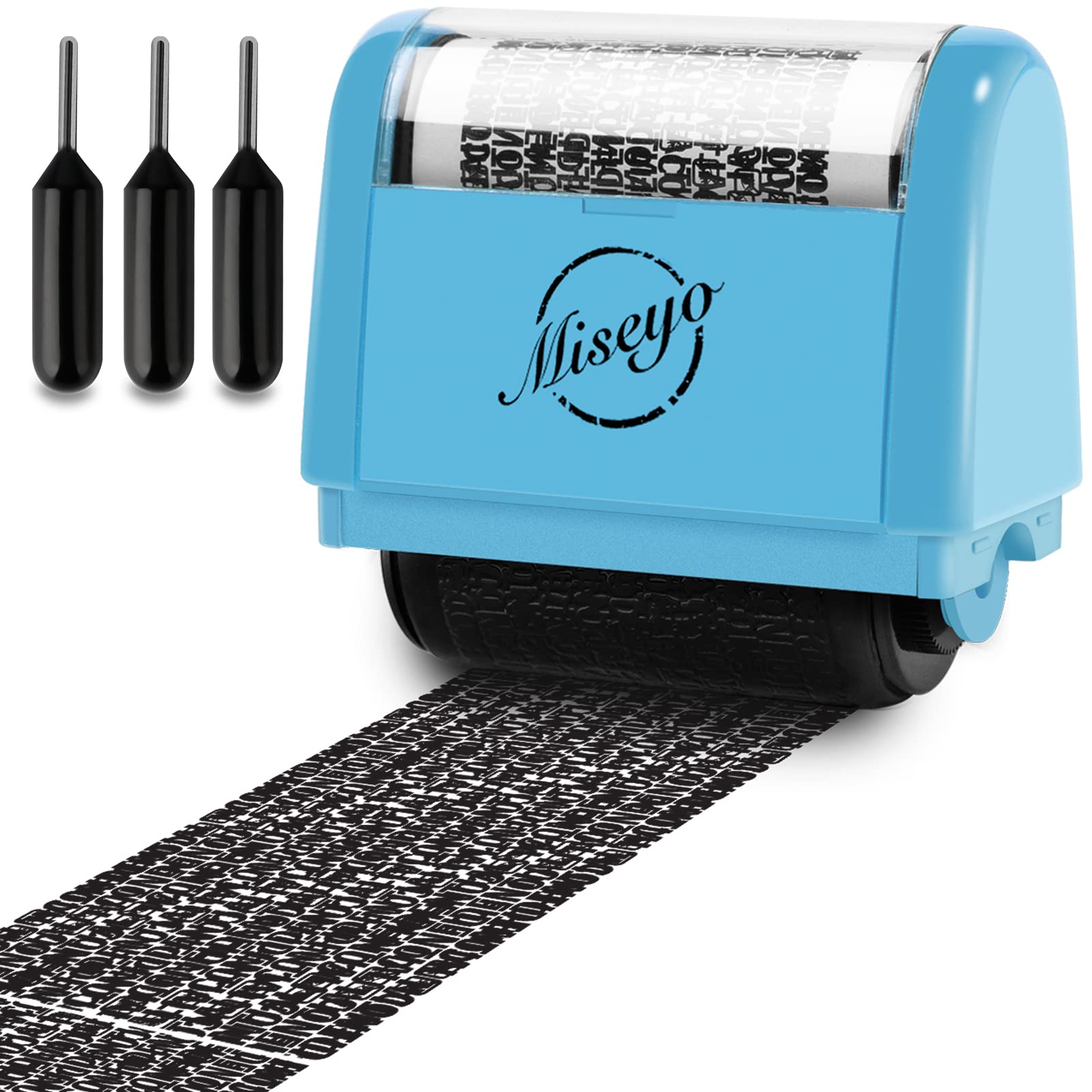 Buy now Miseyo Wide Identity Theft Protection Roller Stamp Set - Yellow (3 Refill Ink Included) at indiglob india